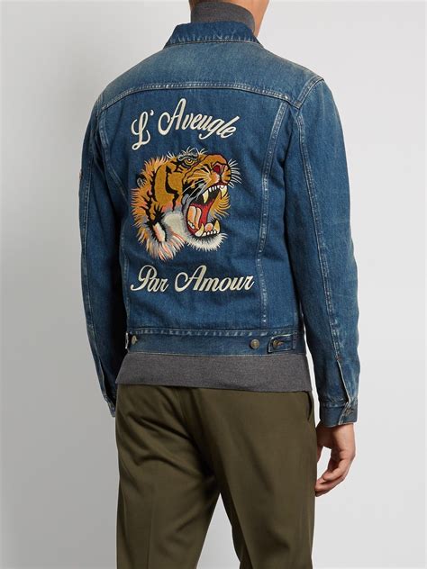 fake gucci denim jackets|gucci denim jacket outlet.